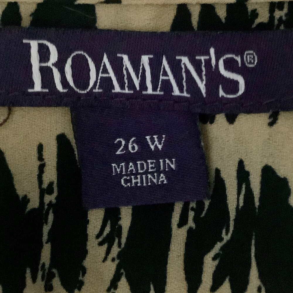 Top Sleeveless 26W Tan /  Black   Roman's - Picture 8 of 10
